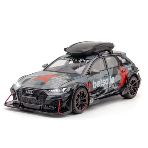 Image of Audi RS6 Militery 1:24 Model Car with Box, Zinc Alloy Pull Back Toy car with Sound and Light for Kids Boy Girl Gift [Colors as Per Stock]