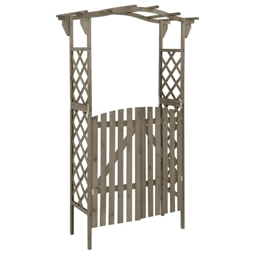 Tidyard Firwood Pergola with Gate, 45.7x45.7x80.3 Inch