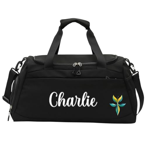 Personalisierte Damen Herren Sporttasche & Reisetasche mit Text und Logo,Wasserdicht Tasche für Trainingstasche, Gym, Travel, Schwimmen, Sauna, fußball,50 x 23x 27 cm