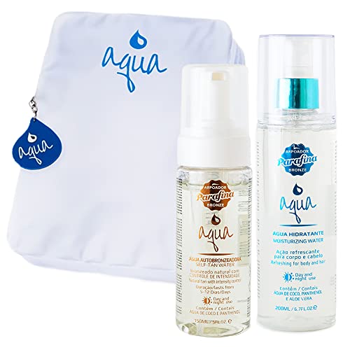 Kit Aqua Basic Autobronzeador + Hidratante com Luva Aplicadora, Incoloro, Parafina Bronze, 350 ml, 2