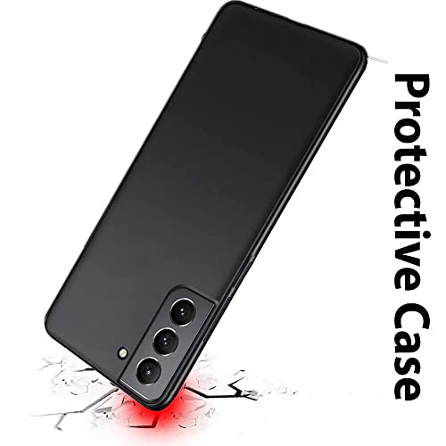 Image of TheGiftKart Back Cover Case for Samsung Galaxy S21 FE 5G | Soft Silicon Rubberised Matte Cover | Protective Sleek Profile | Camera Protection Bump Back Case (Black)