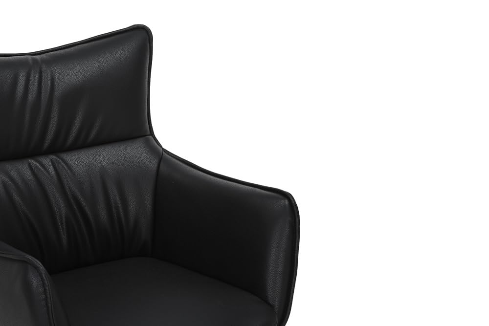 Riess Ambiente 360° drehbarer Design Stuhl Vogue - schwarz - Kunstleder Metall mit Armlehne Esszimmerstuhl Drehstuhl