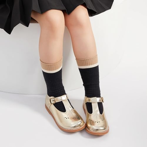 Image of GINFIVE Toddler Girls Dress Shoes Little Kids Flats School Mary Janes Shoes
