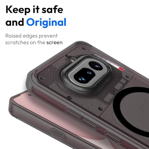 Image of Compatible for Nothing Phone 4a Translucent Hard Back | Only Compatible with Wireless Magnetic Accessories | Thin and Slim Magnetic Back Cover (Black)