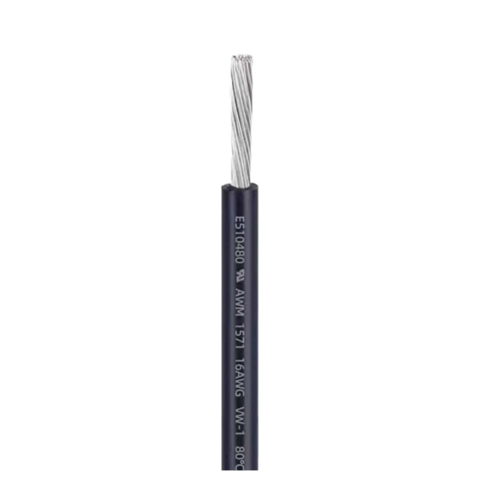 Cable Electrónico UL1571 De 5/10/50/100/200/500M, Flexible 30 AWG, Línea Ambiental Cobre Estañado Aislado con PVC(Black,100m 30AWG)