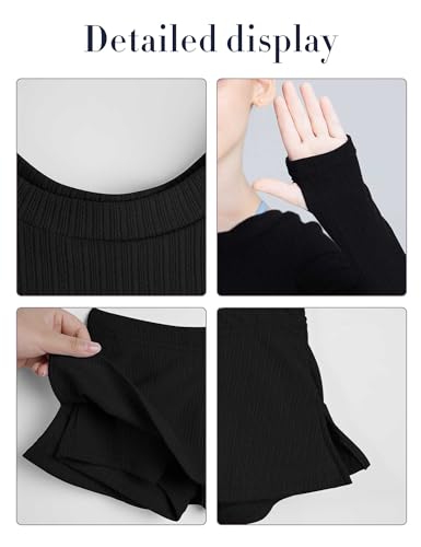 Image of Knit Crop Girls Dance Sweater and Pull on Ballet Skirts Set Athletic Ballet Warm up for Training