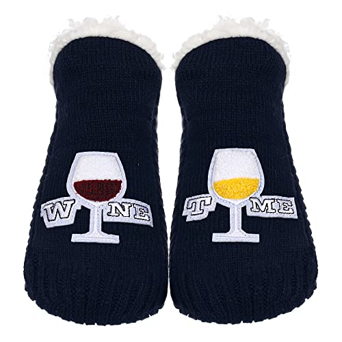 ZYZX Cute Fuzzy Slipper Socks - Winter Warm Funny Non-Slip Knit House Socks With Grips - Fleece-Lined Fluffy Bed Socks for Women - Gifts2