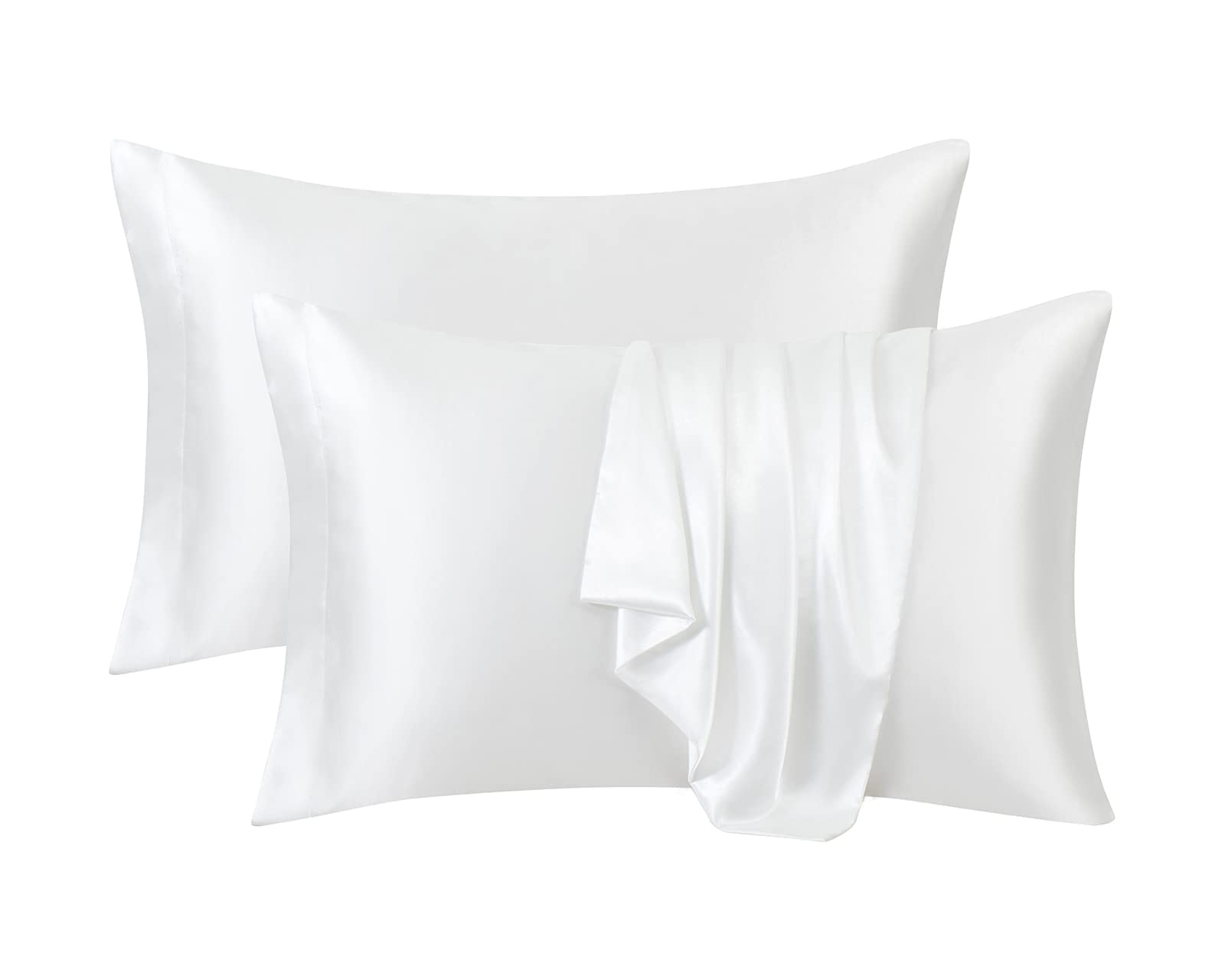 Ersmak Satin Pillowcase Queen Set of 2, Ultra Soft & Silky Satin Pillow Cases for Hair and Skin, Wrinkle Fade Resistant Pillow Covers with Envelope Closure (Ivory White)