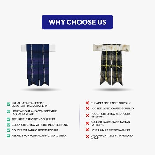Image of Scottish Tartan Kilt Flashes with Elastic Adjusters