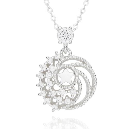 Image of equilibrium Celestial Star Sparkle Swirl Silver Plated Necklace
