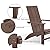 Psilvam Modern Adirondack Chair, Oversized Poly Lumber Fire Pit Chair, 350 Lbs Support Patio Chairs for Garden, Weather Resistant Adirondack Chair Looks Like Real Wood (Brown)