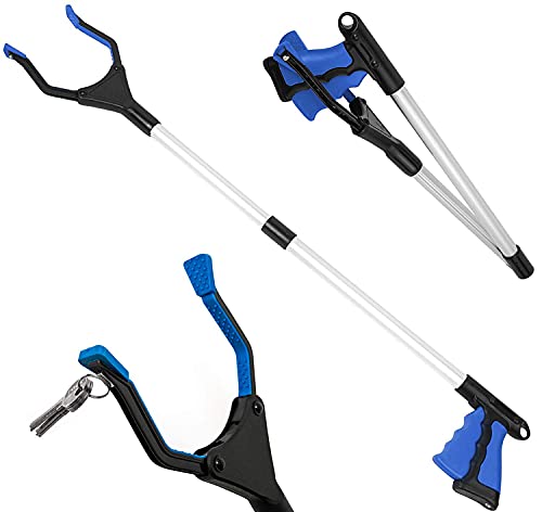 Five Star Litter Pickers Reacher Grabber Stick 32 Inch Litter Picker for Adult with Magnetic Jaw Grabbers for Disabled Foldable Helping Hand Grabber Rotatable Pick up Stick Grabber