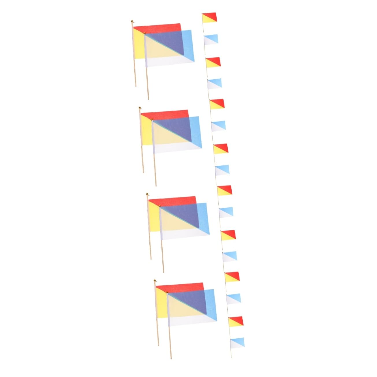 ifundom 4 Sätze Teiliges Signalflaggen Mit Holzstange Robuste Kommandoflaggen Für Sportveranstaltungen Kommunikation Und Ausbildung Und Langlebig Gelben Und Blauen Flaggen 6 Stück * 4