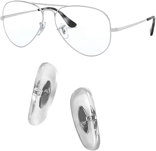 Almohadillas nasales de repuesto para Ray-Ban Aviator RB3025 RB3016, kit de reparación de lentes de sol, paño adicional para lentes de sol (plateado)