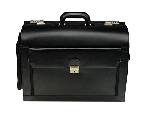 Alassio 45057 - pilotenkoffer VERONA, van hoogwaardig leer, ca. 49 x 35 x 24 cm, zwart - Image 6