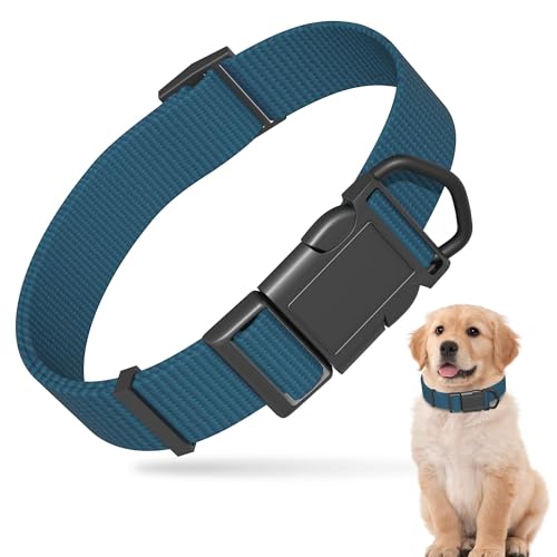 PawHuggies Blue Dog Collar for Small Dogs, Breathable, Anti-Odor & Soft, Comfortable for Sensitive Skin Puppies, 90% Bamboo Rayon, Adjustable Quick-Release Buckle Pet Collar for Chihuahuas Frenchie