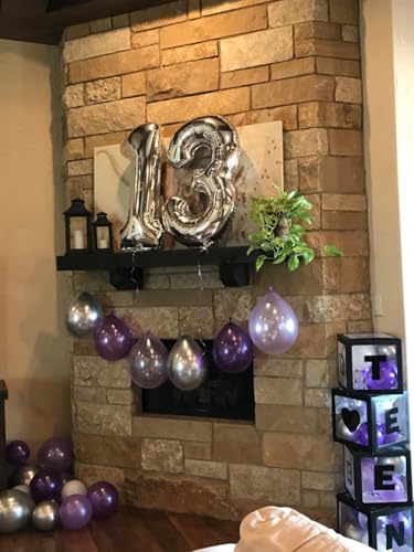 Image of 0 Balloon 40 inch Silver Number Balloons for 10th Birthday Party Decoration | Saturated Color, Large 40 in, With Straw & Hanging Hole, For Graduation Season, Thanksgiving, Anniversary, Christmas