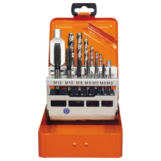 Projahn 91013 Einschnitt Gewindebohrer Satz 15-tlg., Gewindebohrer für Maschinen- und Handgebrauch, Kernlochbohrer und Windeisen, HSS-G, in sieben Größen in Metall-Kassette (M3 - M12)