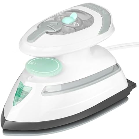 BEAUTURAL Mini Travel Steam Iron for Clothes with Dual Voltage, Temperature Control, Non-Stick Soleplate and Cord Storage, Ideal for Sewing, Quilting and Handcraft Cover