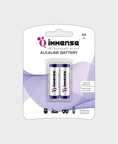 Image of Immense AA Alkaline Battery | 1.5V Pencil Batteries for Wireless Mouse, Dorbells & Office Devices | Non Rechargeable Battery Cells (Pack of 2)