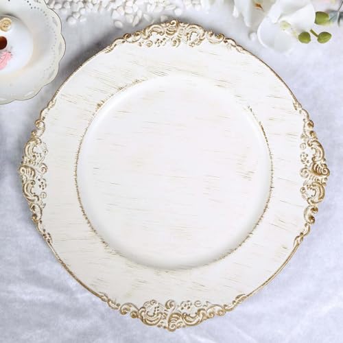 Platos cargadores acrílicos blancos redondos 13 pulgadas set 12 miniatura 7
