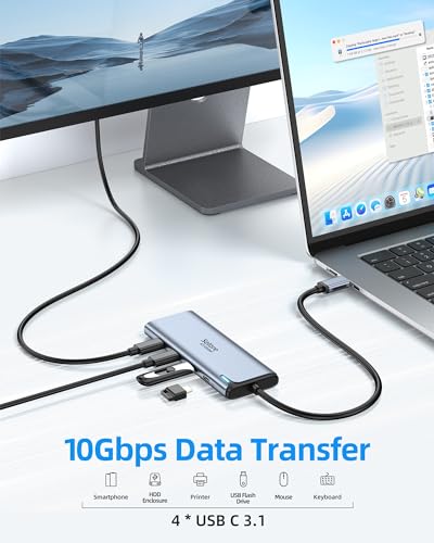 Image of USB-C Splitter with 4K@60Hz Video USB-C Hub Dual Monitor with DP Alt Mode