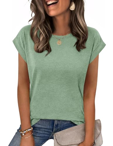 Image of Zeagoo Womens Tops Summer Casual Cap Sleeve Tshirts Shirts Business Dressy Spring Fashion Outfits Trendy Clothes
