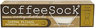 CoffeeSock Reusable Filters Made to Fit Chemex 3 Cup Carafes Double Up