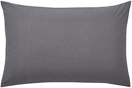 Helena Springfield Plain Dye Percale 50/50 Standard Pillow Case, Polycotton, Charcoal, Single, 48 x 74 x 0.1 cm