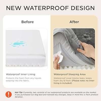 Bedsure Orthopedic Dog Beds Large Sized Dog - Washable Large Dog Cat Bed Waterproof, Comfort Dogs Couch Sofa with Washable Removable Cover, Pet Bed with Nonskid Bottom, Ivory, 35