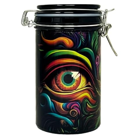 Ted Miller Innovation - 6" XL Glass Storage Jar: Psychedelic Eye Cover