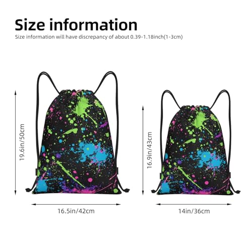 Paint Splatter Pattern Drawstring Backpack Bag Gym Backpack Basketball Bag For Women Men4