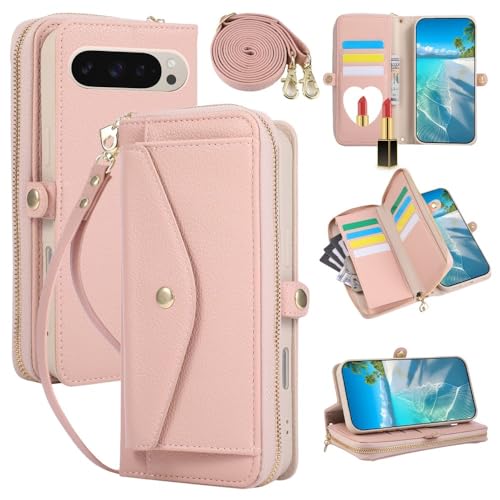 Étui portefeuille Google Pixel 10 5G rose : ne perdez plus vos cartes