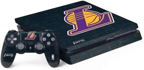 Skinit Decal Gaming Skin Compatible with PS4 Slim Bundle - Officially Licensed NBA Los Angeles Lakers Canvas Design