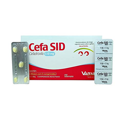 Antimicrobiano Vansil Cefa SID 110mg para Cães e Gatos - 10 Comprimidos
