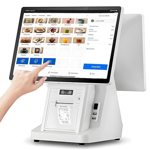 Pnpaea Caja Registradora ElectróNica Comercial,con Impresora TéRmica,con Pantalla Led,Caja Registradora MultifuncióN,para Comercios Minoristas Y Restaurantes DualScreen A