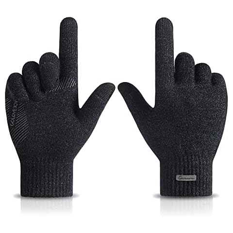 I Kua Fly Unisex Thermal Knitted Gloves Winter Close-Fitting Gloves Touch-screen Anti-slip Warm Fleece Gloves for Men Women Cover