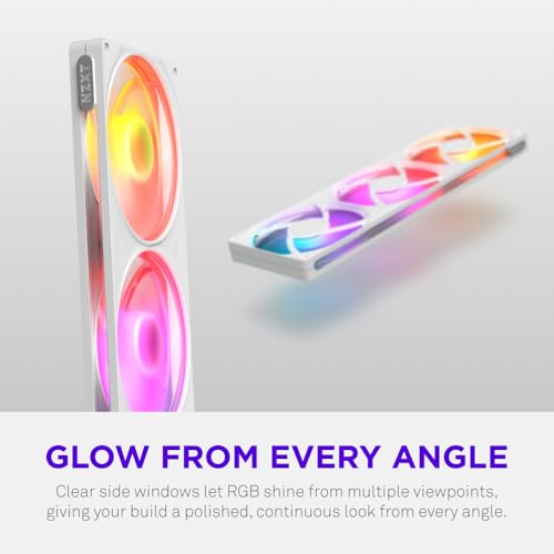 Image of NZXT F420 RGB Reverse - 420mm Single-Frame Reverse Fan - White