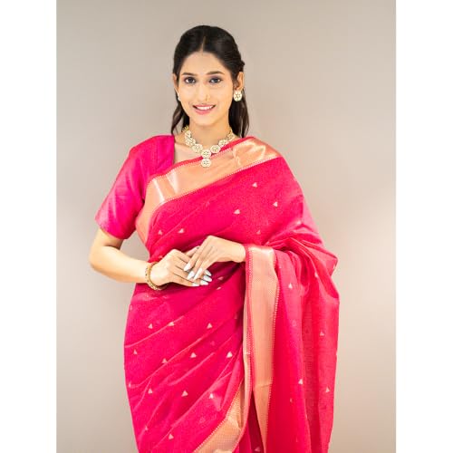 DRIDH TEXTILES pink maheshwari cotton silk saree – image 4