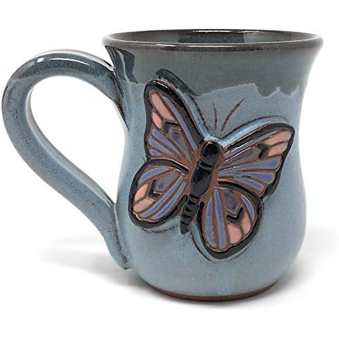 MudWorks Pottery Carved Butterfly Mug Cover