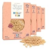 Three Farm Daughters X Molly Yeh High Fiber Orzo Pack, Irresistible, Low GI, Non GMO Orzo Pasta Noodles, Low Net Carb, Made in the USA from Just 2 Simple Ingredients, 12 oz. (4 Pack)