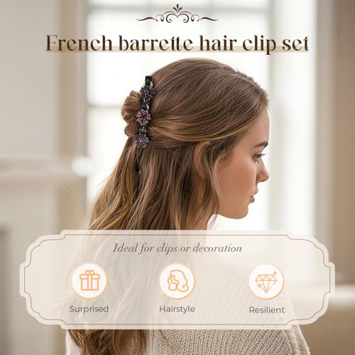 Pinzas para cabello con piedras brillantes trenzadas miniatura 2
