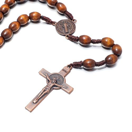 komi handmade wooden catholic rosaries rosary beads necklace from bethlehem wood christian prayer holy soil medal amp metal cross for catholic or christian gift