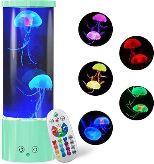 Jellyfish Lamp, KIKILIVE LED Jellyfish Tank Table Lamp with 17 Color