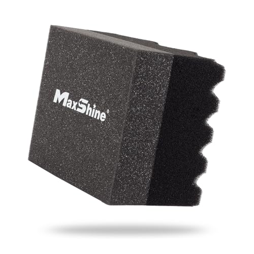 Maxshine Hydro-Tech Tire Foam Applicator Pad Waxing Sponge for Car Detailing, Zigzag-Cut Design for Superior Coverage – Scratch-Free Sponge for Tire Shine, Wax, Sealants & Glazes