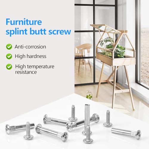Szaboviktoria 100 Stück Möbelverbinder,M4 x 31-40 mm,Hülsenschrauben,Möbelschrauben,Schrankverbinder,Verbindungsschrauben,für Türgriffen, Möbel,Schränken,Holzbrettern