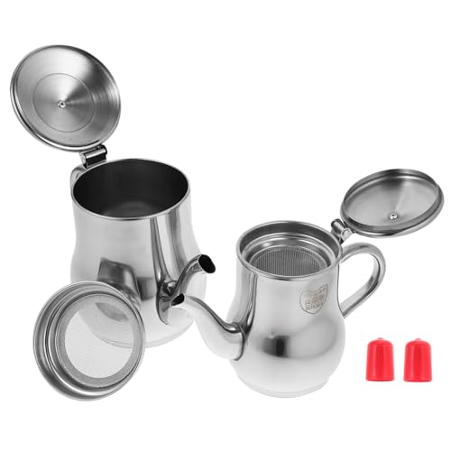 Yardwe 2pezzi Contenitore Per Grasso Con Filtro in Acciaio Inox Contenitore Per Olio Da Cucina Con Maniglia Ergonomica Per Conservare Olio e Grasso Di Pancetta