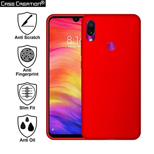 Image of Case Creation Luxurious OG Series for Redmi Note 7 Case Cover,Anti-Dirty Slim Case Frosted Matte Cute Candy TPU Raised Bezel (Splash of Color) Back Cover for Xiaomi Redmi Note7 -Wine Red