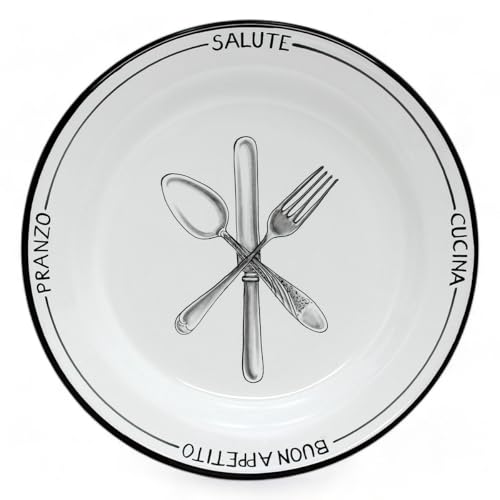 Plato cargador artesanal POSATA NERO 13 pulgadas blanco miniatura 1