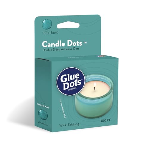Image of Glue Dots, Candle Dots, Double-Sided, Permanent, 1 /2 inch, 300 Dots, Heat-Resistant Adhesive, DIY Candle-Making, Secure Candle-Wick, Liquid Hot Glue Alternative, Clear